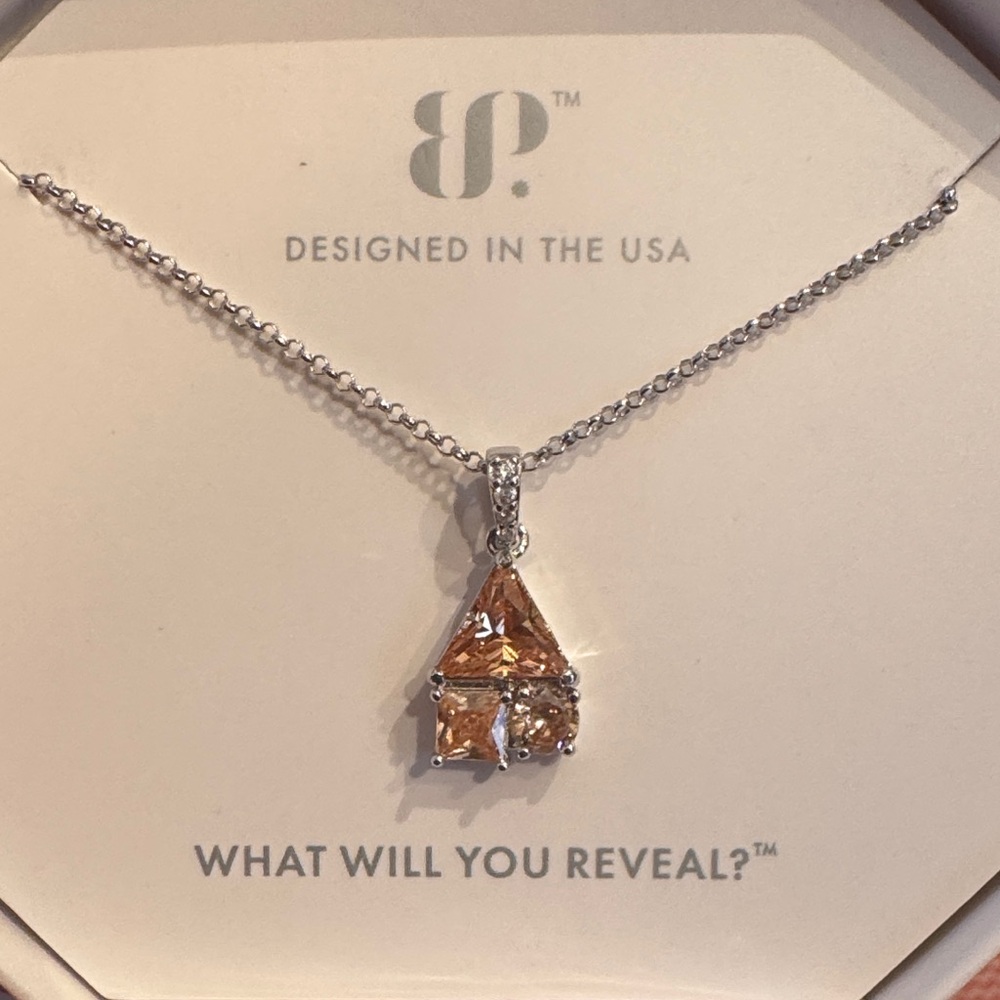 🆕 Bomb Party RBP7717 The Sterling Club Smokey Topaz Cubic Zirconia Necklace